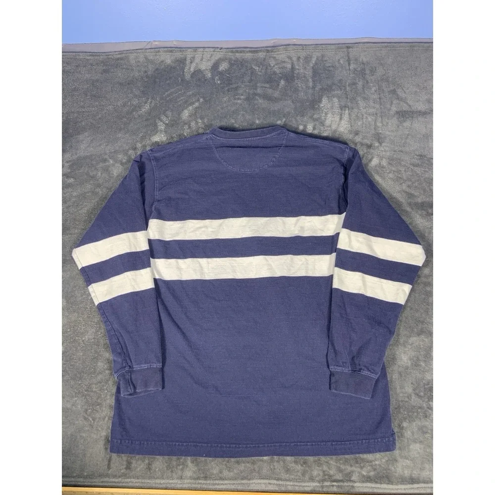 Vtg Chaps Ralph Lauren Rugby Navy Blue/White Long Sleeve Shirt Men's Size XL